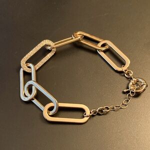 Gold Tone Rhinestone Embellished Bracelet